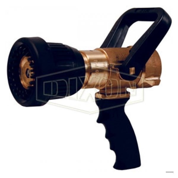 Water Fog Nozzle with Pistol Grip, 1-1/2 in Inlet, Brass Body